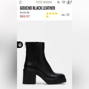 Steve Madden Goucho Black Leather size 7